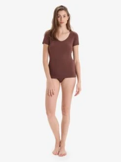 Icebreaker Shirts Functioneel Shirt Siren Dames Bruin -Icebreaker 0474c0bea11c665c4bb892a6fc91e1b4