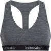 Icebreaker Sprite Racerback Sport-BH Dames - Gritstone Heather/Black -Icebreaker 209058 00 d 396243