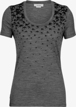 Icebreaker Shirts Functioneel Shirt Tech Lite II Scoop Migration Dames Grijs Gemêleerd
