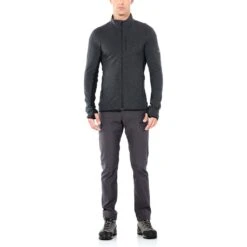 Icebreaker Descender Fleece Jas Heren - Jet HTHR/Black -Icebreaker 368657 03 d 795641