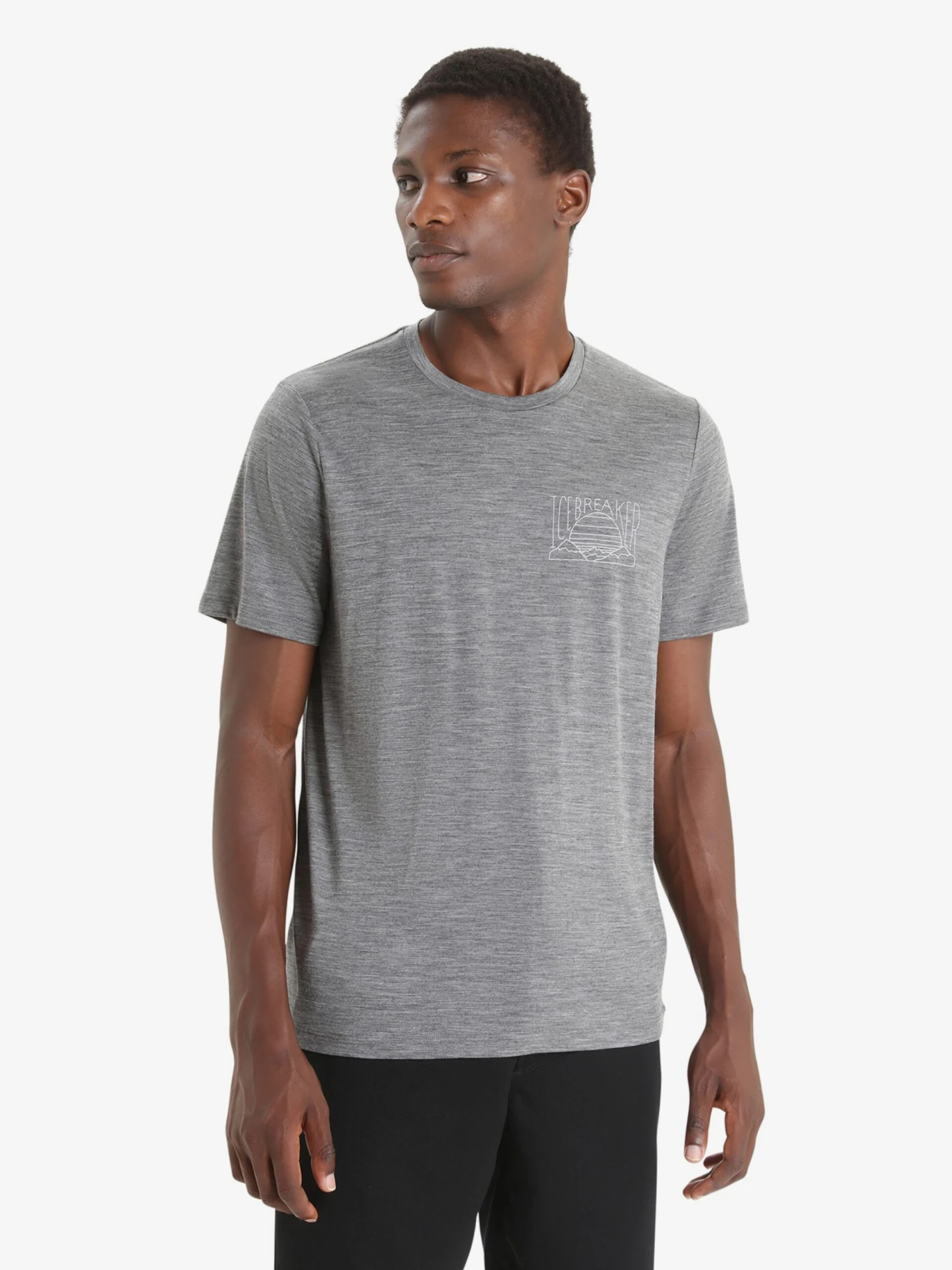 Icebreaker T-shirts Functioneel Shirt Tee Mountain Sunset Heren Donkergrijs 5 Icebreaker T-shirts Functioneel Shirt Tee Mountain Sunset Heren Donkergrijs - Afbeelding 3