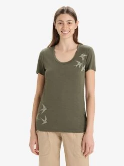 Icebreaker Shirts Functioneel Shirt Tech Lite II Dames Kaki / Olijfgroen -Icebreaker 42fc1e9391604c0071c5fcc9460bcd25