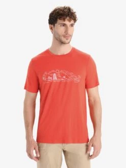 Icebreaker T-shirts Functioneel Shirt Heren Rood -Icebreaker 6214c5b024dbf4d0169e68d03f9bbb5f