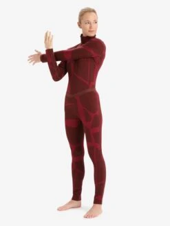 Icebreaker Broeken Skinny Sportbroek Landscapes Dames Donkerrood -Icebreaker 7ec4976f7d5fd638a6867aaae06f2ee0