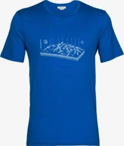 Icebreaker T-shirts Functioneel Shirt Tee Alps Heren Lichtblauw / Donkerblauw