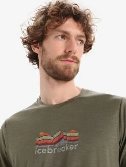 Icebreaker Sportshirts Functioneel Shirt M Tech Lite II SS Tee Mountain Geology Heren Groen -Icebreaker 9f556b419a0f44656d68ffce359e99b1