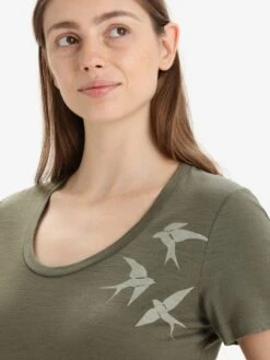 Icebreaker Shirts Functioneel Shirt Tech Lite II Dames Kaki / Olijfgroen -Icebreaker baec6a513ea8d4521d69e32ca112f223