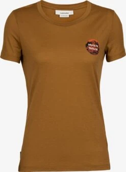 Icebreaker T-shirts Functioneel Shirt Dames Bruin