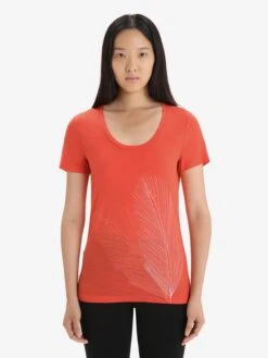 Icebreaker Shirts Functioneel Shirt Scoop Tee Plume Dames Oranje -Icebreaker fbb5dac857d97a38aaf8eef3432806f9