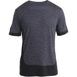 Icebreaker ZoneKnit™ IB Topo T-Shirt Heren - Graphite/Black/AOP -Icebreaker icebreaker mens 125 zoneknit ib topo short sleeve tee graphite black aop 1 1486424