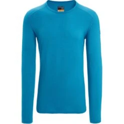 Icebreaker 200 Oasis Crewe Shirt Met Lange Mouwen Heren - Geo Blue -Icebreaker icebreaker mens 200 oasis crewe long sleeve shirt geo blue 1 1382459