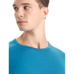 Icebreaker 200 Oasis Crewe Shirt Met Lange Mouwen Heren - Geo Blue -Icebreaker icebreaker mens 200 oasis crewe long sleeve shirt geo blue 6 1382464