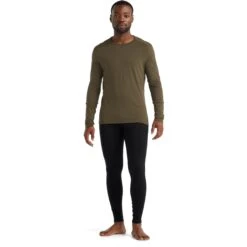 Icebreaker 200 Oasis Crewe Shirt Met Lange Mouwen Heren - Loden -Icebreaker icebreaker mens 200 oasis crewe long sleeve shirt loden 8 1037945