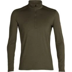Icebreaker 200 Oasis Half Zip Shirt Met Lange Mouwen Heren - Loden -Icebreaker icebreaker mens 200 oasis half zip long sleeve shirt loden 1 1038995