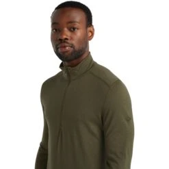 Icebreaker 200 Oasis Half Zip Shirt Met Lange Mouwen Heren - Loden -Icebreaker icebreaker mens 200 oasis half zip long sleeve shirt loden 5 1038999