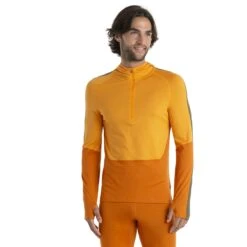 Icebreaker 200 Sonebula Half Zip Shirt Met Lange Mouwen En Capuchon Heren - Earth/Solar/Loden