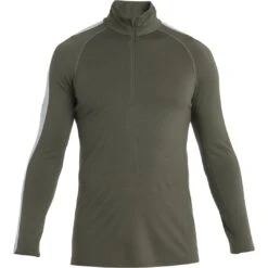 Icebreaker 200 ZoneKnit™ Half Zip Shirt Met Lange Mouwen Heren - Loden/Ether -Icebreaker icebreaker mens 200 zoneknit long sleeve half zip shirt loden ether 1 1486384