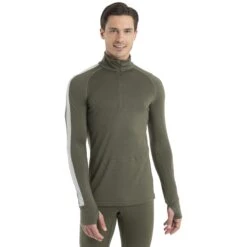 Icebreaker 200 ZoneKnit™ Half Zip Shirt Met Lange Mouwen Heren - Loden/Ether
