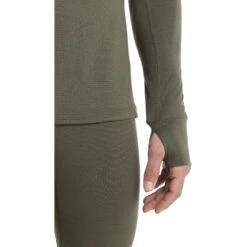 Icebreaker 200 ZoneKnit™ Half Zip Shirt Met Lange Mouwen Heren - Loden/Ether -Icebreaker icebreaker mens 200 zoneknit long sleeve half zip shirt loden ether model 4 1499481