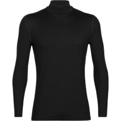 Icebreaker 260 Tech Turtleneck Hemd Met Lange Mouwen Heren - Zwart -Icebreaker icebreaker mens 260 tech long sleeve turtleneck black 1 1266328