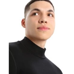 Icebreaker 260 Tech Turtleneck Hemd Met Lange Mouwen Heren - Zwart -Icebreaker icebreaker mens 260 tech long sleeve turtleneck black 4 1266331