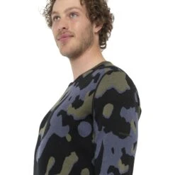 Icebreaker 260 Vertex Crewe Natural Shades Shirt Met Lange Mouwen Heren - Zwart/Loden/Graphite -Icebreaker icebreaker mens 260 vertex crewe natural shades long sleeve shirt black loden graphite model 4 1499552