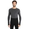 Icebreaker 260 ZoneKnit™ Crewe Shirt Met Lange Mouwen Heren - Jet HTHR/Zwart/Metro HTHR -Icebreaker icebreaker mens 260 zoneknit long sleeve crewe jet hthr black metro hthr 1 1487398