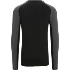 Icebreaker 260 ZoneKnit™ Crewe Shirt Met Lange Mouwen Heren - Jet HTHR/Zwart/Metro HTHR -Icebreaker icebreaker mens 260 zoneknit long sleeve crewe jet hthr black metro hthr 4 1487401