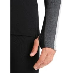 Icebreaker 260 ZoneKnit™ Crewe Shirt Met Lange Mouwen Heren - Jet HTHR/Zwart/Metro HTHR -Icebreaker icebreaker mens 260 zoneknit long sleeve crewe jet hthr black metro hthr 6 1487403