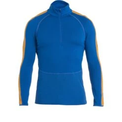 Icebreaker 260 ZoneKnit™ Half Zip Shirt Met Lange Mouwen Heren - Lazurite/Solar -Icebreaker icebreaker mens 260 zoneknit long sleeve half zip lazurite solar 1 1487425