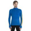 Icebreaker 260 ZoneKnit™ Half Zip Shirt Met Lange Mouwen Heren - Lazurite/Solar -Icebreaker icebreaker mens 260 zoneknit long sleeve half zip lazurite solar model 1 1499632