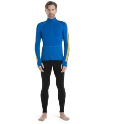 Icebreaker 260 ZoneKnit™ Half Zip Shirt Met Lange Mouwen Heren - Lazurite/Solar -Icebreaker icebreaker mens 260 zoneknit long sleeve half zip lazurite solar model 3 1499634