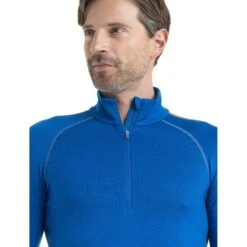 Icebreaker 260 ZoneKnit™ Half Zip Shirt Met Lange Mouwen Heren - Lazurite/Solar -Icebreaker icebreaker mens 260 zoneknit long sleeve half zip lazurite solar model 4 1499635