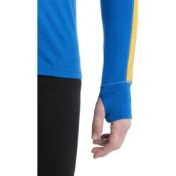 Icebreaker 260 ZoneKnit™ Half Zip Shirt Met Lange Mouwen Heren - Lazurite/Solar -Icebreaker icebreaker mens 260 zoneknit long sleeve half zip lazurite solar model 6 1499637