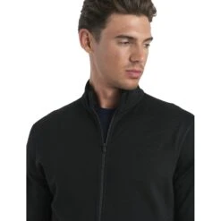 Icebreaker 560 Realfleece™ Elemental II Fleece Jas Heren - Zwart -Icebreaker icebreaker mens 560 realfleece elemental ii long sleeve zip black 6 1555494