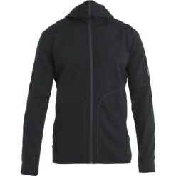 Icebreaker 560 Realfleece™ Elemental II Fleece Jas Met Capuchon Heren - Zwart -Icebreaker icebreaker mens 560 realfleece elemental ii long sleeve zip hood black 1 1487102