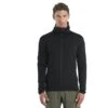 Icebreaker 560 Realfleece™ Elemental II Fleece Jas Met Capuchon Heren - Zwart -Icebreaker icebreaker mens 560 realfleece elemental ii long sleeve zip hood black 1 1555514