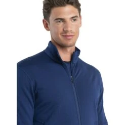 Icebreaker 560 Realfleece™ Elemental II Fleece Jas Heren - Royal Navy -Icebreaker icebreaker mens 560 realfleece elemental ii long sleeve zip royal navy 5 1555483