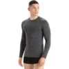 Icebreaker Anatomica Crewe Hemd Met Lange Mouwen Heren - Jet Heather/Black -Icebreaker icebreaker mens anatomica crewe long sleeve shirt jet heather black 1 1553791