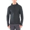 Icebreaker Descender Fleece Jas Met Capuchon Heren - Jet Hthr/Black -Icebreaker icebreaker mens descender zip hood long sleeve midlayer jet hthr black 2 1038760