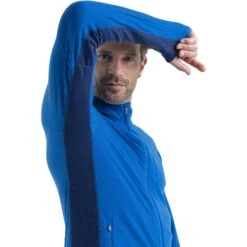 Icebreaker Descender Fleece Jas Met Capuchon Heren - Lazurite/Royal Navy -Icebreaker icebreaker mens descender zip hood long sleeve midlayer lazurite royal navy model 6 1498687