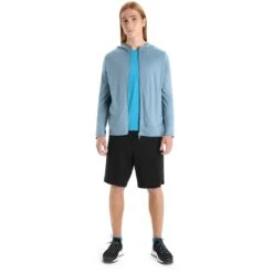 Icebreaker Granary Jas Met Capuchon Heren - Astral Blue -Icebreaker icebreaker mens granary long sleeve zip hoodie astral blue 5 1381610