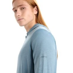 Icebreaker Granary Jas Met Capuchon Heren - Astral Blue -Icebreaker icebreaker mens granary long sleeve zip hoodie astral blue 7 1381612