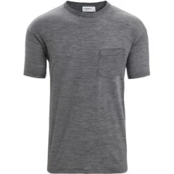 Icebreaker Granary Pocket T-Shirt Heren - Gritstone Hthr -Icebreaker icebreaker mens granary short sleeve pocket tee gritstone hthr 1 1381271