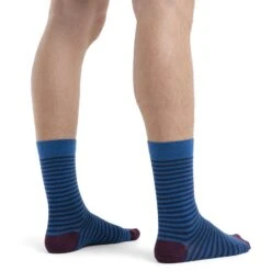 Icebreaker Lifestyle Fine Gauge Crew Stripe Sokken Heren - Lazurite/Nightshade/Royal Navy/Stripe -Icebreaker icebreaker mens lifestyle fine gauge crew stripe socks lazurite nightshade royal navy stripe model 2 1498780