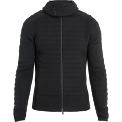 Icebreaker ZoneKnit™ Explore Jas Met Capuchon Heren - Zwart -Icebreaker icebreaker mens merino zoneknit explore long sleeve zip hoodie black 1 1486339