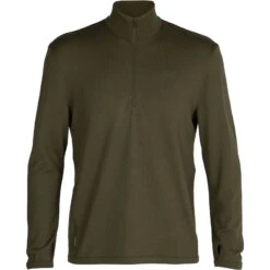 Icebreaker Original Half Zip Shirt Met Lange Mouwen Heren - Loden -Icebreaker icebreaker mens original half zip long sleeve shirt loden 1 1037564