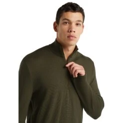 Icebreaker Original Half Zip Shirt Met Lange Mouwen Heren - Loden -Icebreaker icebreaker mens original half zip long sleeve shirt loden 4 1037567