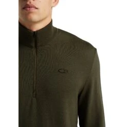 Icebreaker Original Half Zip Shirt Met Lange Mouwen Heren - Loden -Icebreaker icebreaker mens original half zip long sleeve shirt loden 7 1037570