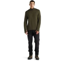 Icebreaker Original Half Zip Shirt Met Lange Mouwen Heren - Loden -Icebreaker icebreaker mens original half zip long sleeve shirt loden 8 1037571